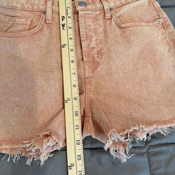 7 For All Mankind Monroe Cutoff Shorts Mineral Pink (Salmon / Peach) Size 26 - Picture 14 of 16